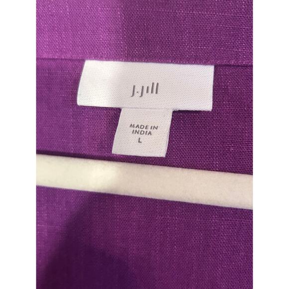 J Jill Linen Midi Button Front Dress size L - Picture 3 of 6